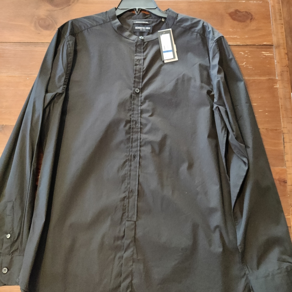 Kenneth Cole reaction Mandarin style collar dress shirt